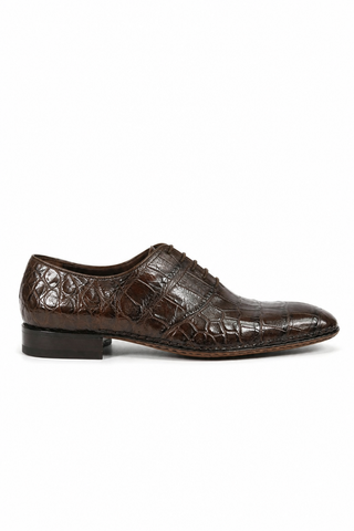 Caporicci Gregory 2542 Alligator Wholecut Oxford Brown, right-facing outer-side view