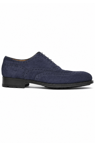 Caporicci 921 Suede Wingtip Oxford Blue, right-facing outer-side view