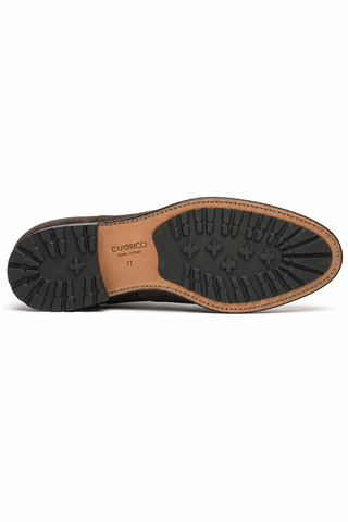Caporicci 921 Suede Wingtip Oxford Brown, leather and lug outsole