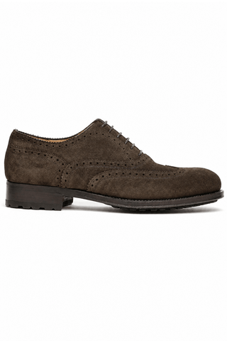 Caporicci 921 Suede Wingtip Oxford Brown, right-facing outer-side view