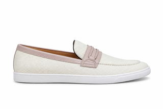 Carrucci KS529-07 Linen Penny Loafer - Cream - AmbrogioShoes