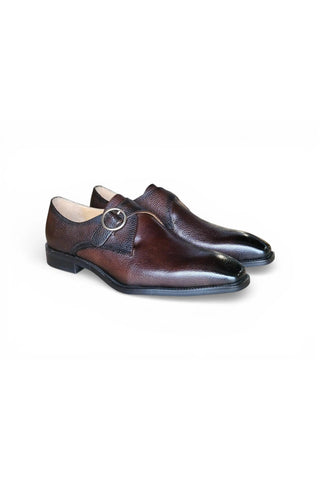 Carruci KS509-20 Leather Single Monk-Strap-AmbrogioShoes