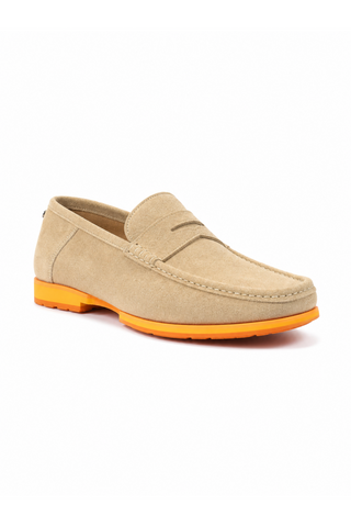 Cesare Paciotti Luxury Italian Men's Designer Shoes Sabbia Suede Beige Moccasins (CPM2355)