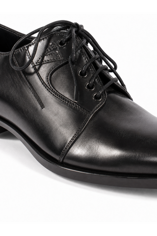 Cesare Paciotti Dark Calf Black Dan Q Leather Oxfords CPM2572 close up detail