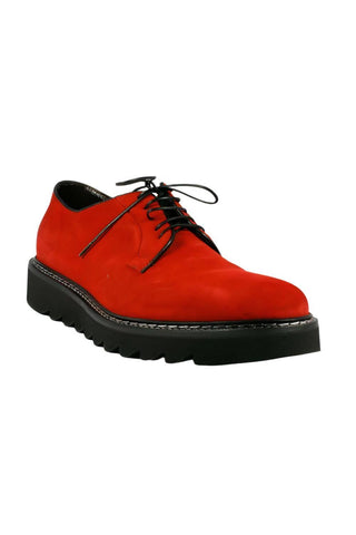 Cesare Paciotti Luxury Italian Men Designer Shoes Camoscio Red Suede Oxfords (CPM2235)-AmbrogioShoes