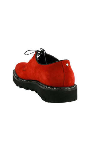 Cesare Paciotti Luxury Italian Men Designer Shoes Camoscio Red Suede Oxfords (CPM2235)-AmbrogioShoes