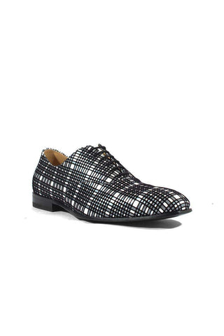 Cesare Paciotti Luxury Italian Men's Designer Shoes Panello Flok Bian / Nero Leather Oxfords (CPM2651)-AmbrogioShoes
