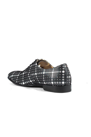 Cesare Paciotti Luxury Italian Men's Designer Shoes Panello Flok Bian / Nero Leather Oxfords (CPM2651)-AmbrogioShoes