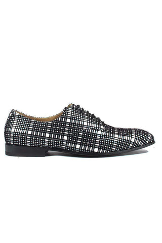 Cesare Paciotti Luxury Italian Men's Designer Shoes Panello Flok Bian / Nero Leather Oxfords (CPM2651)-AmbrogioShoes