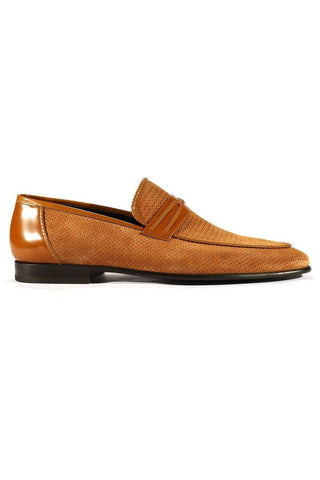 Corrente 3417HS Perforated Suede Loafer-AmbrogioShoes