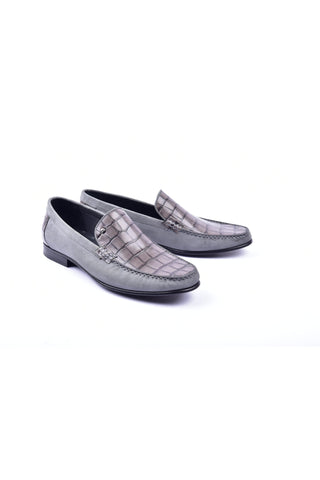 Corrente 3898C Leather & Suede Loafer - Gray-AmbrogioShoes