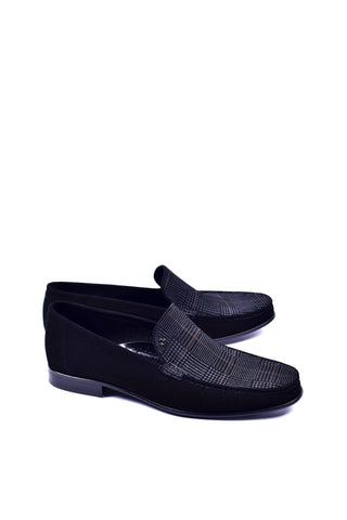 Corrente 3898S Suede Loafer - Black-AmbrogioShoes