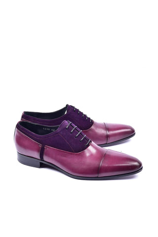 Corrente 5230 Leather & Suede Oxford - Purple & Pink-AmbrogioShoes