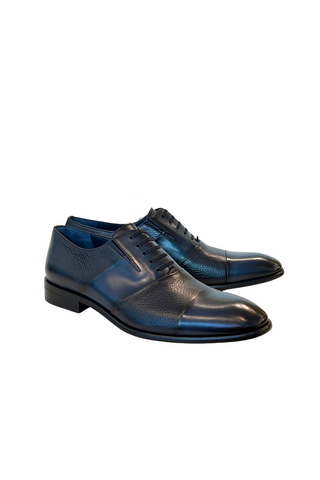 Corrente 5691 Deer Oxford - Navy-AmbrogioShoes