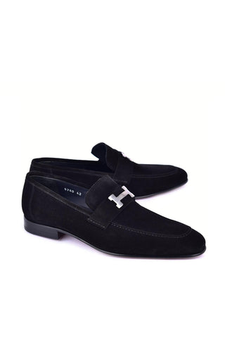 Corrente 5760S Suede Loafer - Black-AmbrogioShoes
