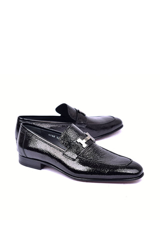 Corrente 5760V Vita Leather Loafer - Black-AmbrogioShoes