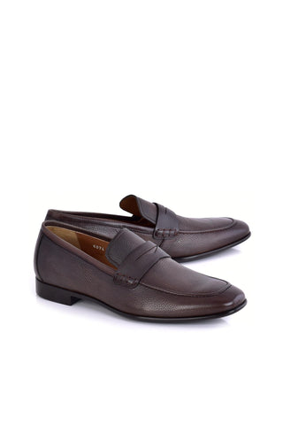 Corrente 6074 Leather Penny Loafer - Brown-AmbrogioShoes