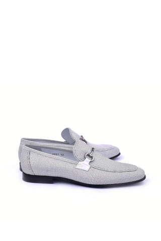 Corrente 6091 Leather Horse-Bit Loafer - White-AmbrogioShoes