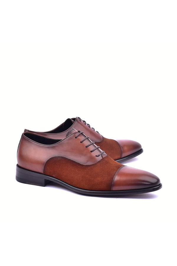 Corrente 6265S Leather & Suede Oxford - Tan-AmbrogioShoes