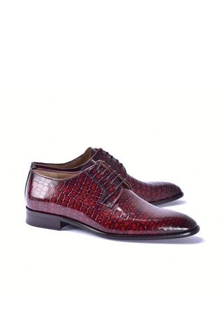 Corrente 6291C Embossed Leather Derby - Tan-AmbrogioShoes