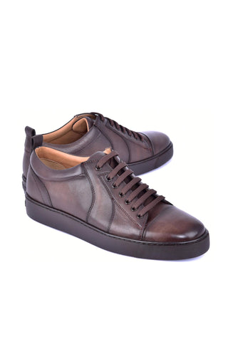 Corrente 7233 Leather Sneaker - Brown-AmbrogioShoes