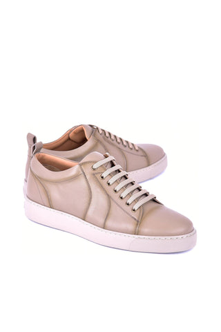 Corrente 7233 Leather Sneaker - Taupe-AmbrogioShoes
