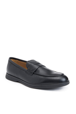 Bruno Magli Patrizio Men's Shoes Tumbled Leather Slip-On Loafer - Black Tumbled/Black - View 1