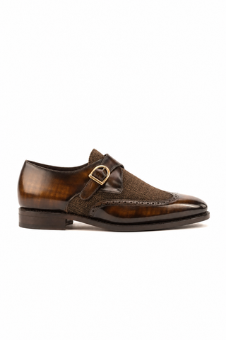 Dellamoda luxury image 01 · Ambrogio Arezzo Herringbone Monk Strap