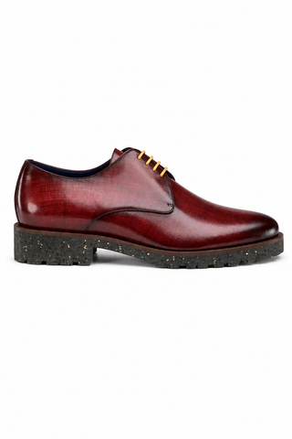 Dellamoda luxury image 01 · BURGUNDY · Ambrogio Bergamo Patina Leather Derby · BURGUNDY