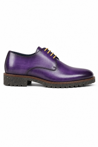 Dellamoda luxury image 01 · PURPLE · Ambrogio Bergamo Patina Leather Derby · PURPLE