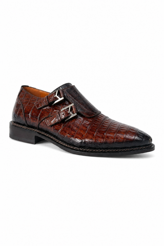 Dellamoda luxury image 02 · Mezlan 4990-F Crocodile Double Monk-Strap