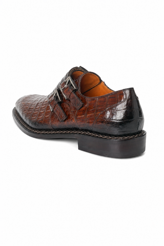 Dellamoda luxury image 03 · Mezlan 4990-F Crocodile Double Monk-Strap