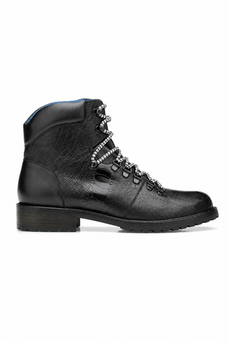 Dellamoda luxury image 01 · BLACK · Belvedere Como Ostrich & Leather Boot · BLACK