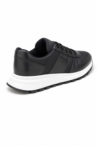 Dellamoda luxury image 03 · Prada 4E3463-3KYU Black Fabric / Leather Casual Sneakers (PRM1018)