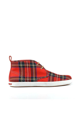 Dsquared Men's Designer Shoes Red Fabric / Calf-Skin Leather Lace Up Sneakers (DSM04)-AmbrogioShoes