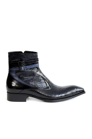 Jo Ghost 4766 Crocodile Print / Calf-Skin Leather Ankle Boots (JG5339)-AmbrogioShoes