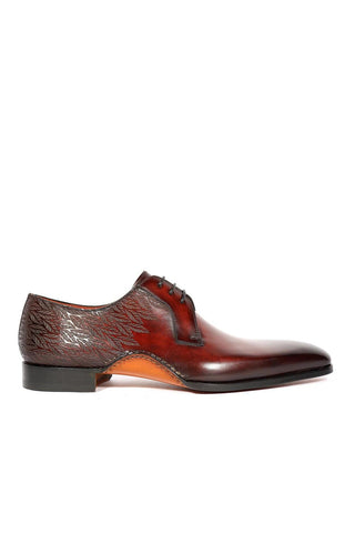 Magnanni 24834 Hayos Burgundy Laser Print / Calf-Skin Leather Derby (MAGS1123)-AmbrogioShoes