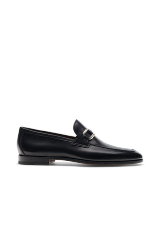 Magnanni Silvano 24385 Black Calf-Skin Leather Buckle Slip-On Loafers (MAGS1139)-AmbrogioShoes