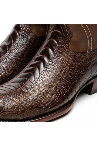 Marco Di Milano Denver Clear Brown Exotic Ostrich Skin Cowboy Boot (MDM1218)-AmbrogioShoes