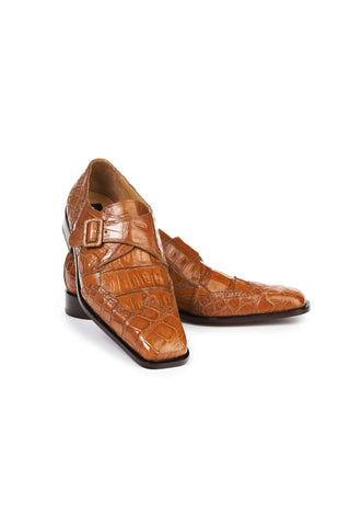 Mauri 4913 Preacher Cognac Body Alligator and Baby Crocodile Loafers (MA5006)-AmbrogioShoes
