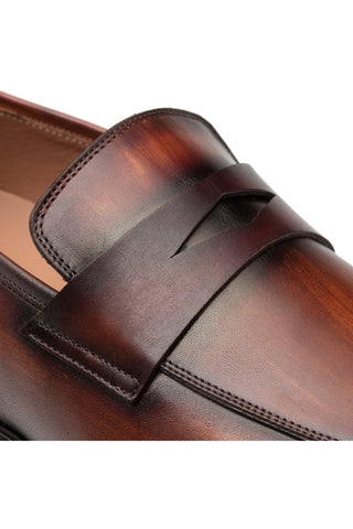 Mezlan Avenue 20910 Cognac Calf-Skin Leather Penny Loafers (MZ3650)-AmbrogioShoes