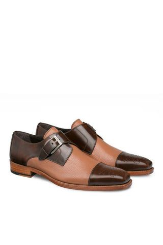 Mezlan Phoenix Leather & DeerSingle Monk-Strap-AmbrogioShoes