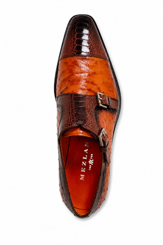 Mezlan SX4957-SP Ostrich / Lizard Double Monk-Strap-AmbrogioShoes