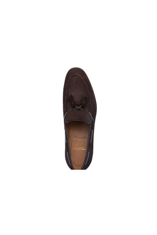 SUPERGLAMOUROUS Philippe-R Velukid suede tassel loafer in Cocoa - top