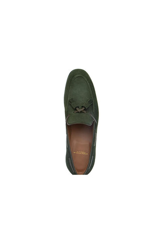 SUPERGLAMOUROUS Philippe-R Velukid suede tassel loafer in Musk - top