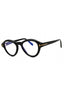 001 - shiny black / clear/blue-light block lens