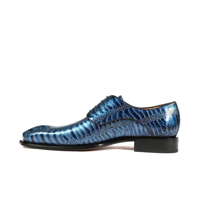 Blue Ostrich Leg Print Shoes