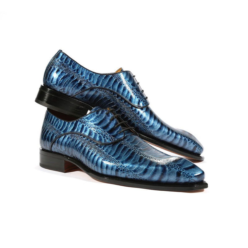 Blue Ostrich Leg Print Shoes