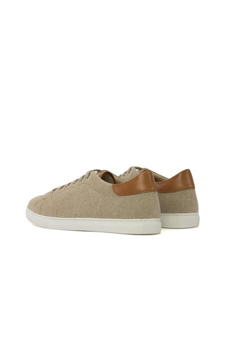 Ambrogio Bespoke Beige Canvas Trainer (AMB2287)-AmbrogioShoes