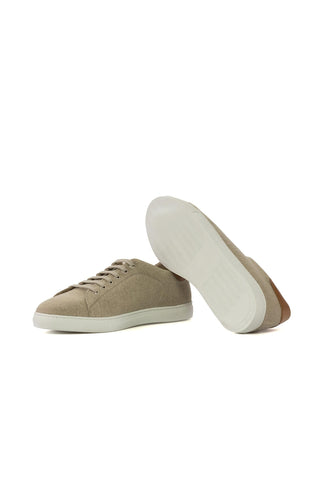 Ambrogio Bespoke Beige Canvas Trainer (AMB2287)-AmbrogioShoes